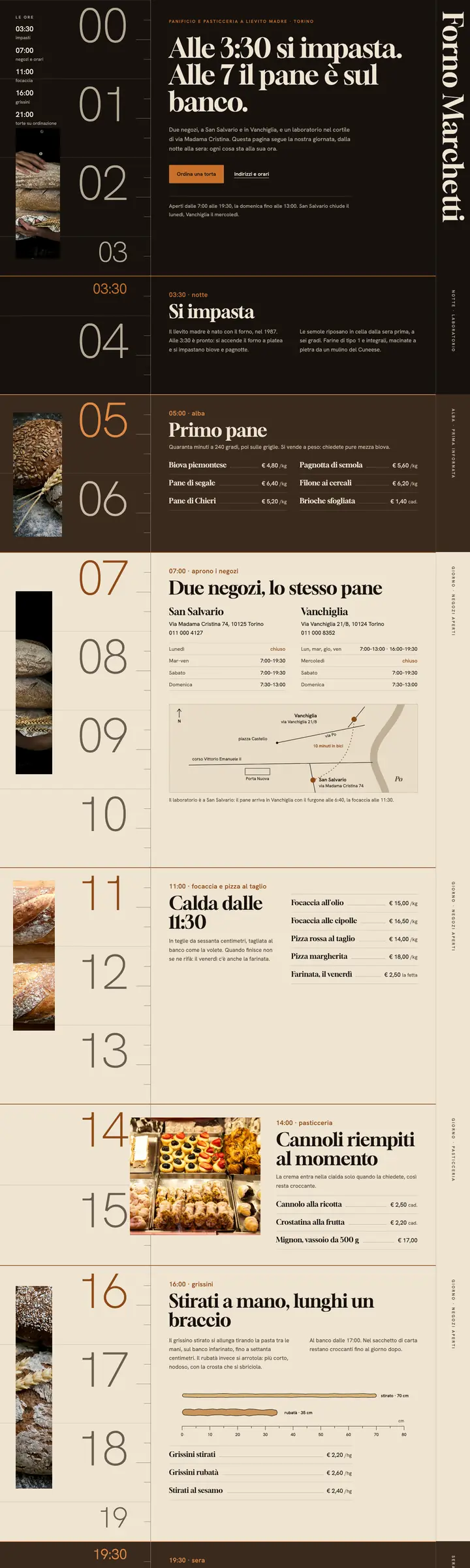 Homepage di Forno Marchetti, panificio e pasticceria a Torino